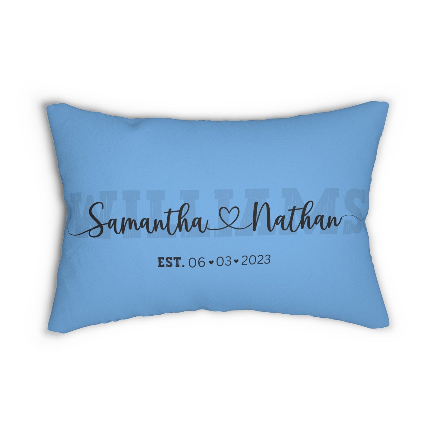 Personal Engagement gift for couple, Custom couple names & family name Wedding date gift for bride groom Custom name Pillow