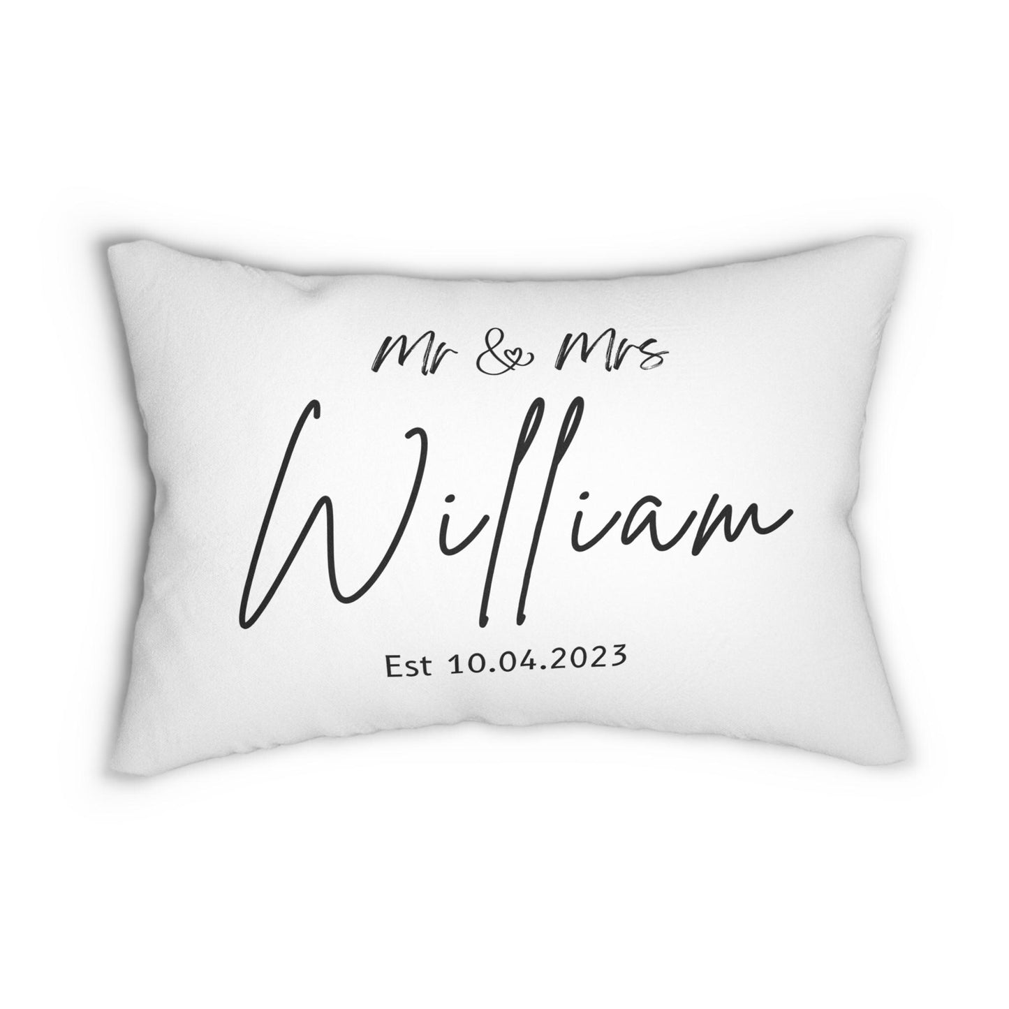 Personal Engagement gift for couple, Custom couple names & family name Wedding date gift for bride groom Custom name Pillow