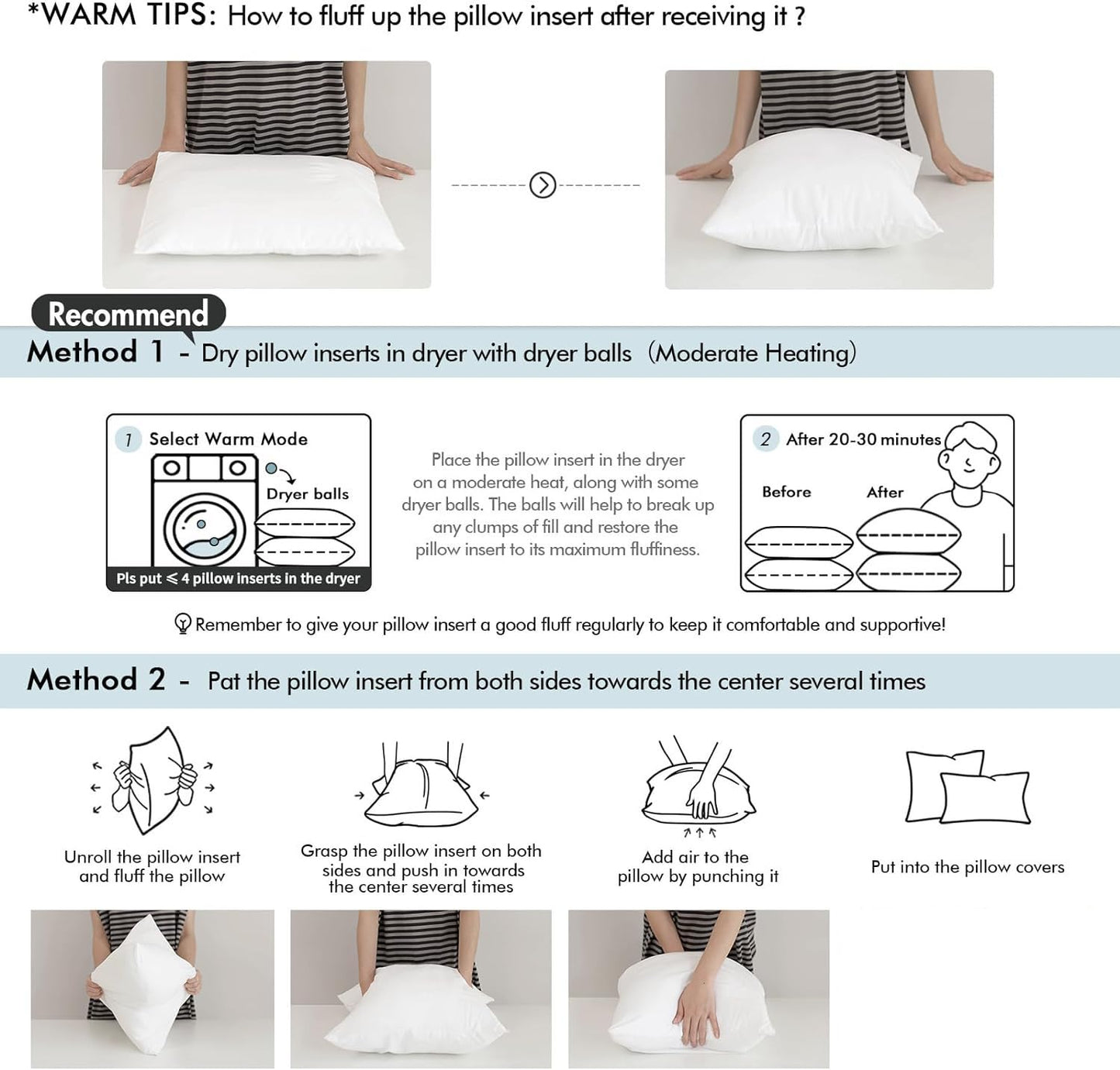 Polyester filling pillow insert