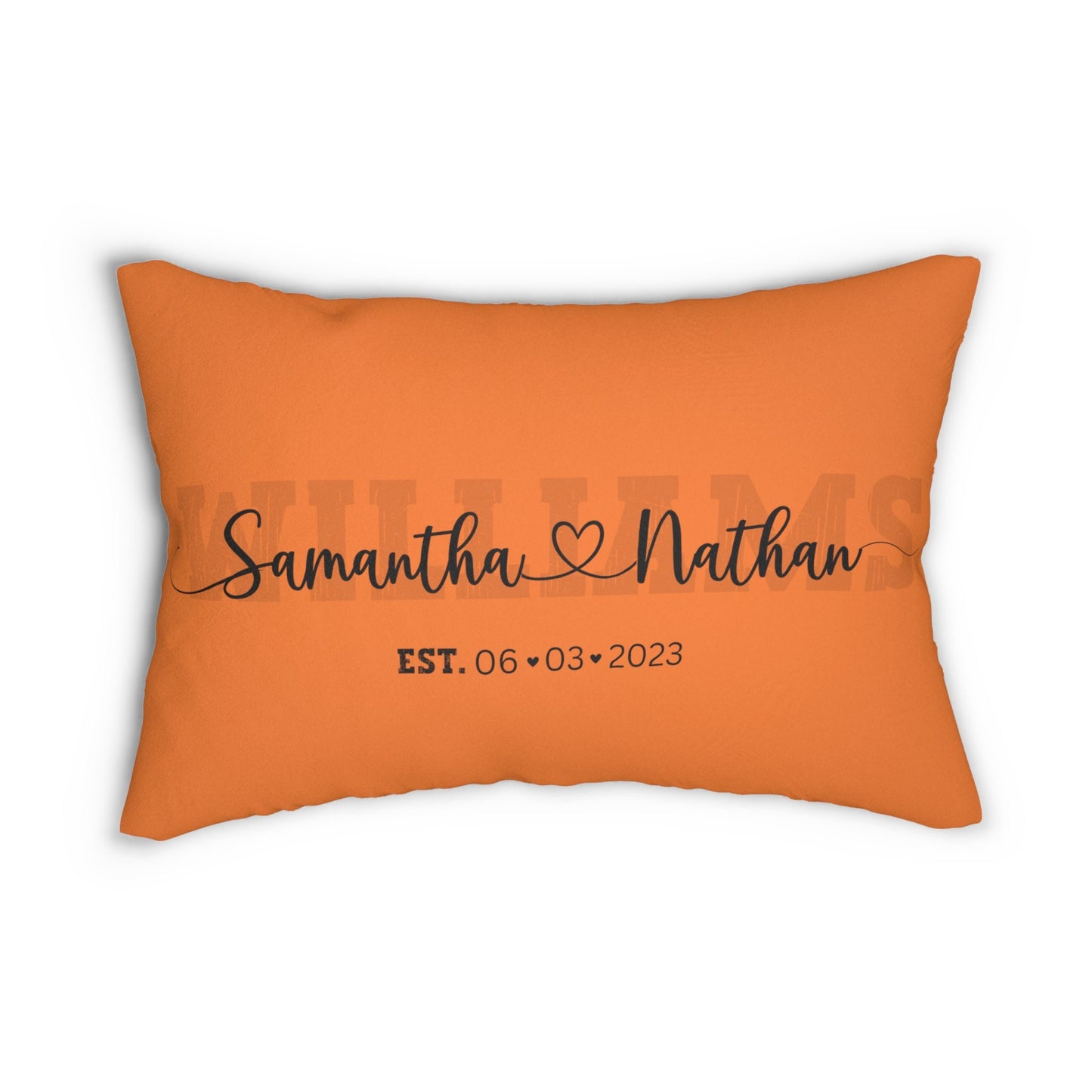 Personal Engagement gift for couple, Custom couple names & family name Wedding date gift for bride groom Custom name Pillow