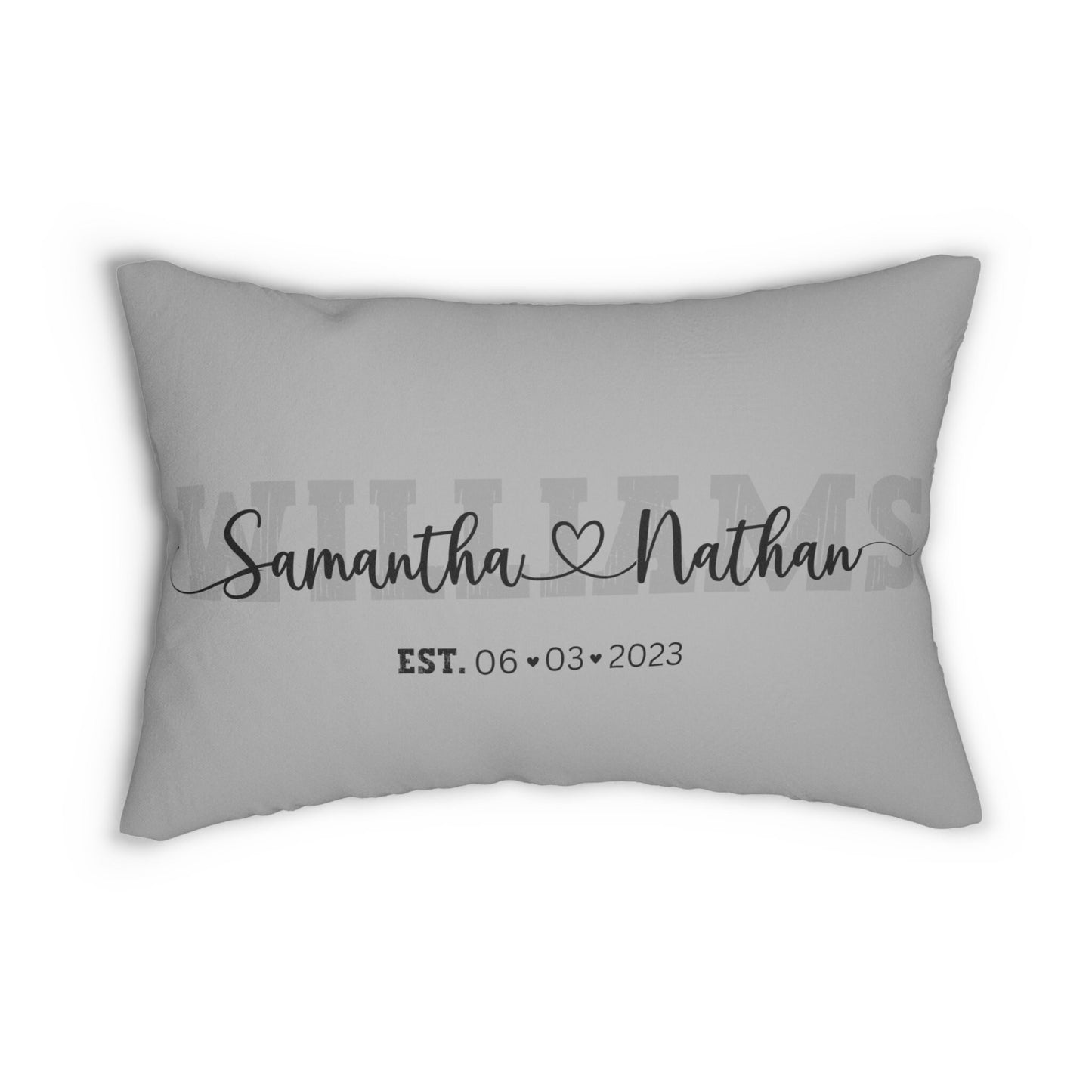 Personal Engagement gift for couple, Custom couple names & family name Wedding date gift for bride groom Custom name Pillow