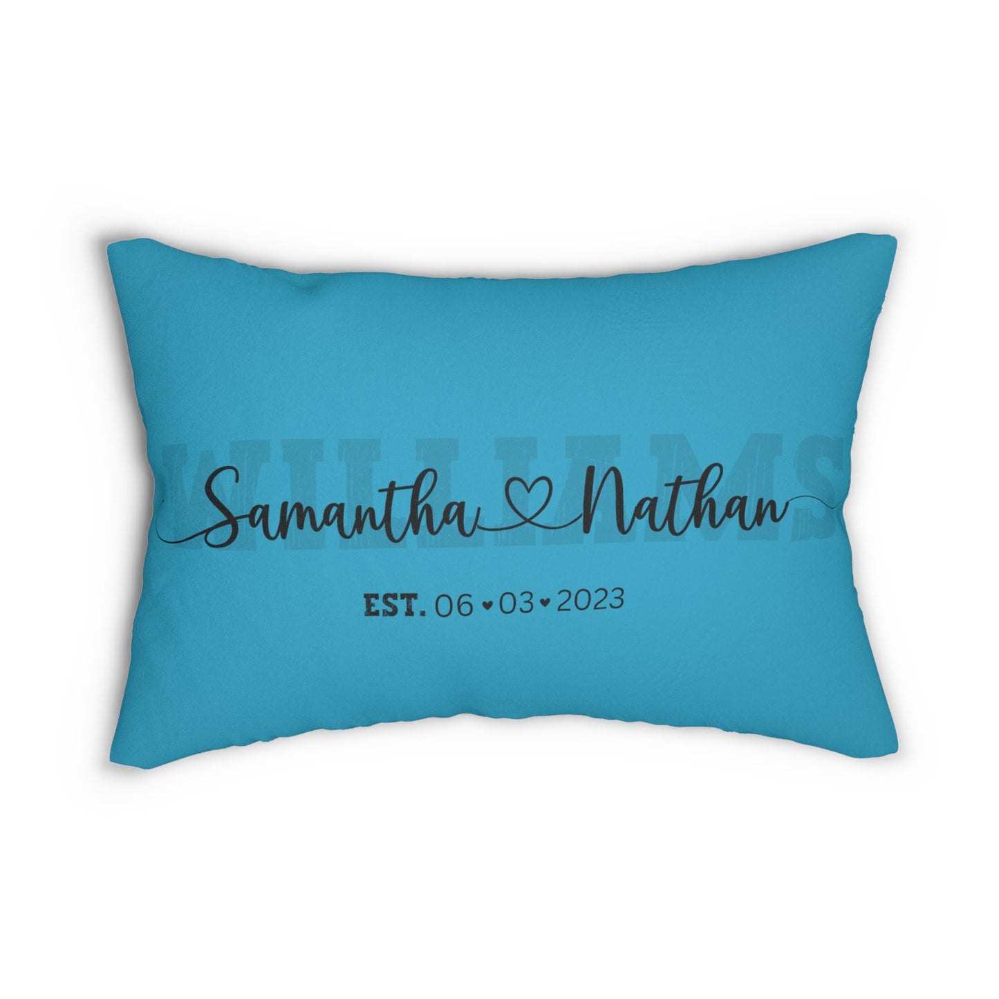 Personal Engagement gift for couple, Custom couple names & family name Wedding date gift for bride groom Custom name Pillow