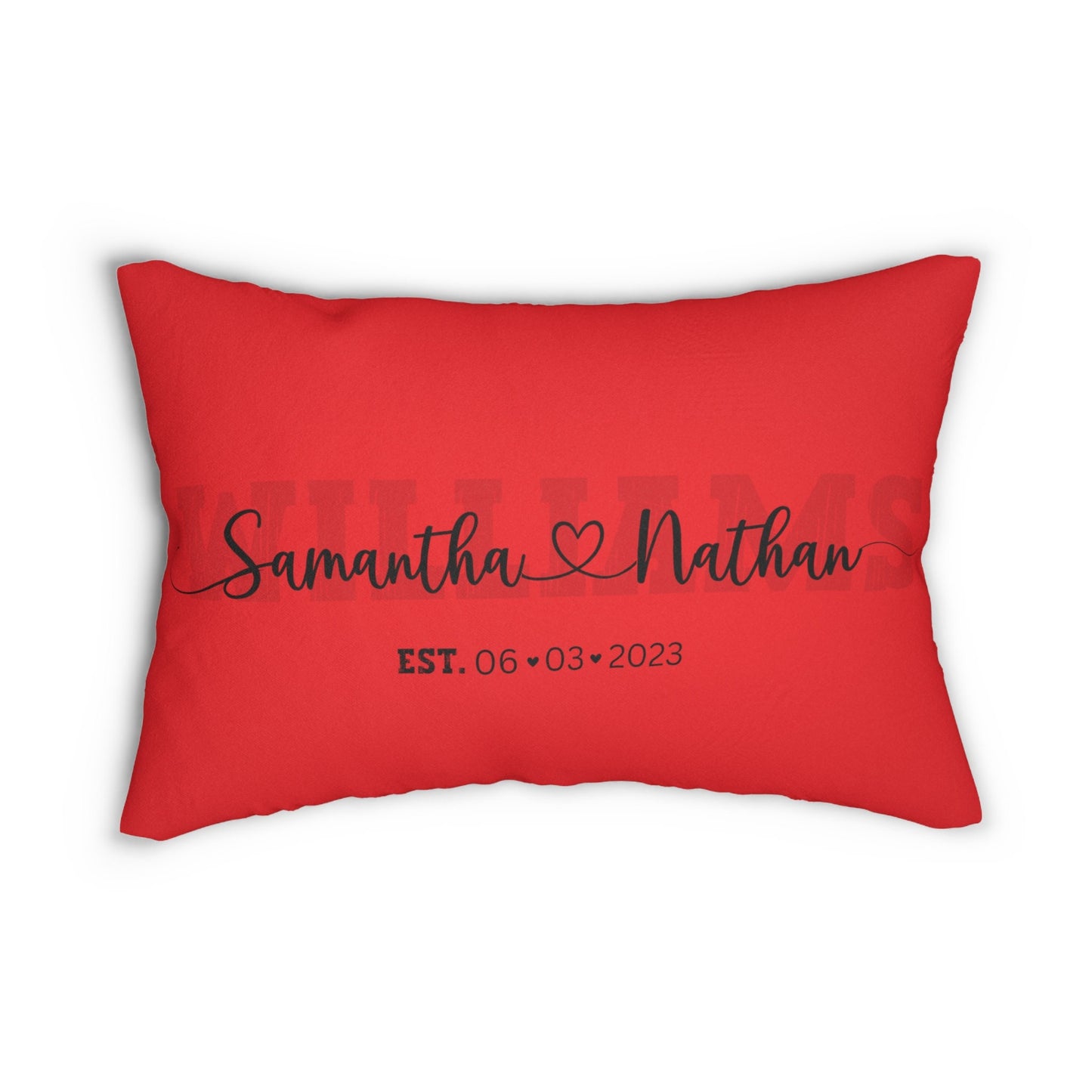 Personal Engagement gift for couple, Custom couple names & family name Wedding date gift for bride groom Custom name Pillow