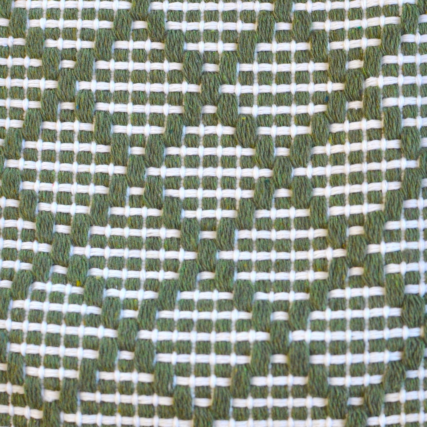 Table Runner, Olive Green / Off White | Woven Washable Farmhouse/Boho Dresser Scarf | Console/Coffee Table Runner