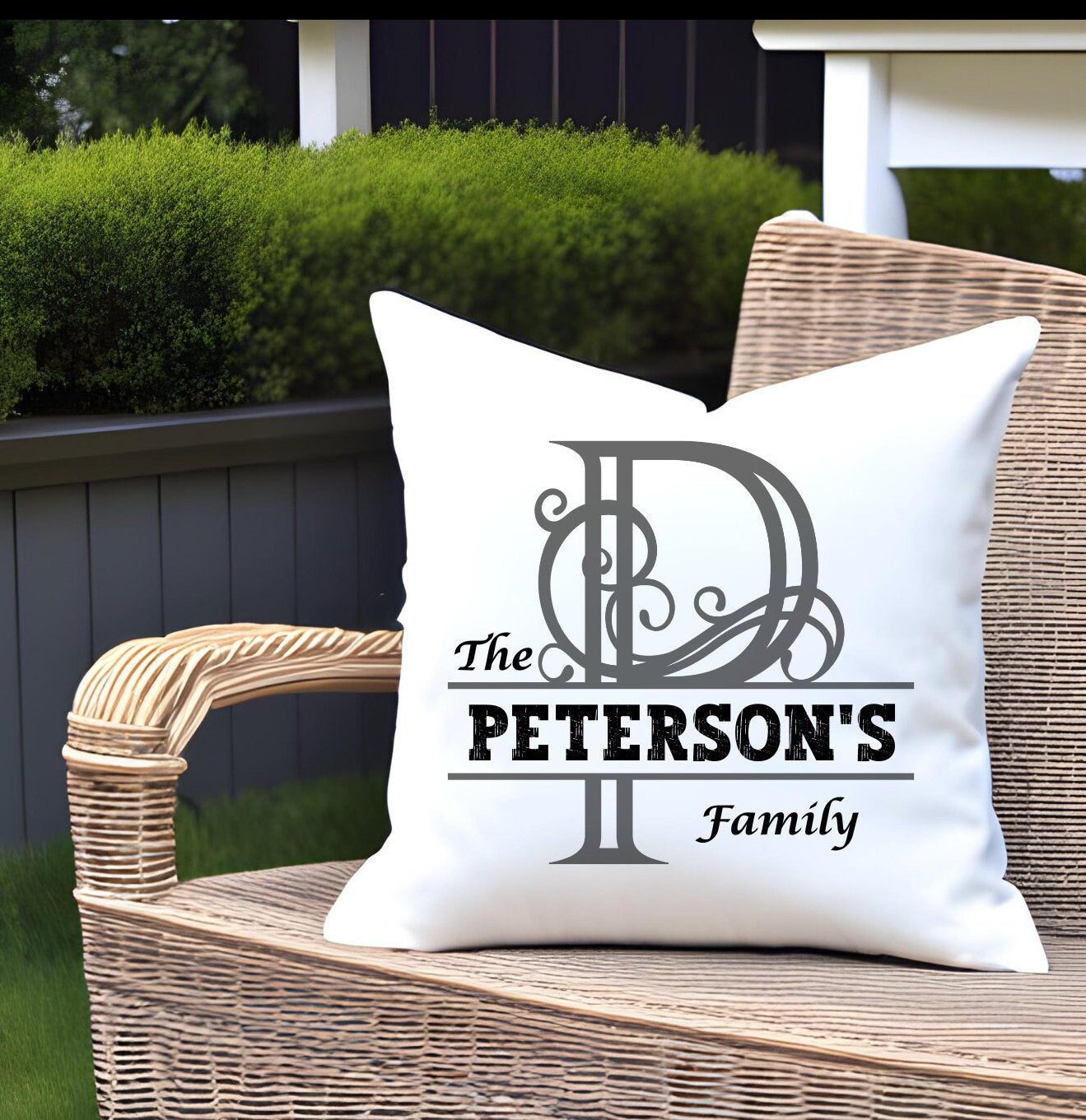 Custom Family Name Monogram Personalized Pillow Customized Last Name Entryway Decor  Pillowcase Name Sign Cushion Porch Patio Decor