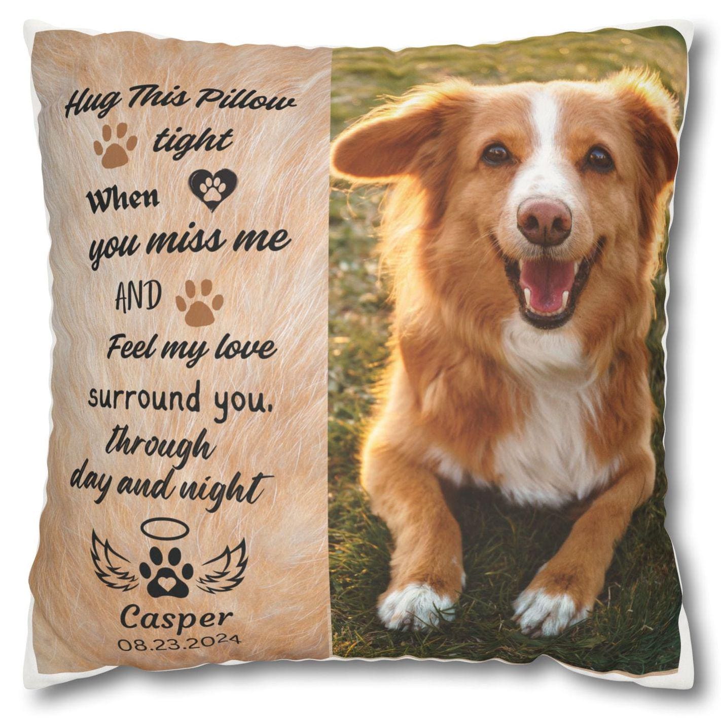 Memorial Gift For Dog Mom Pet Loss Gift For Dog Owner Personalized Pet Memory  Picture Photo Pillow Sympathy Gift For Dog Dad Custom Present