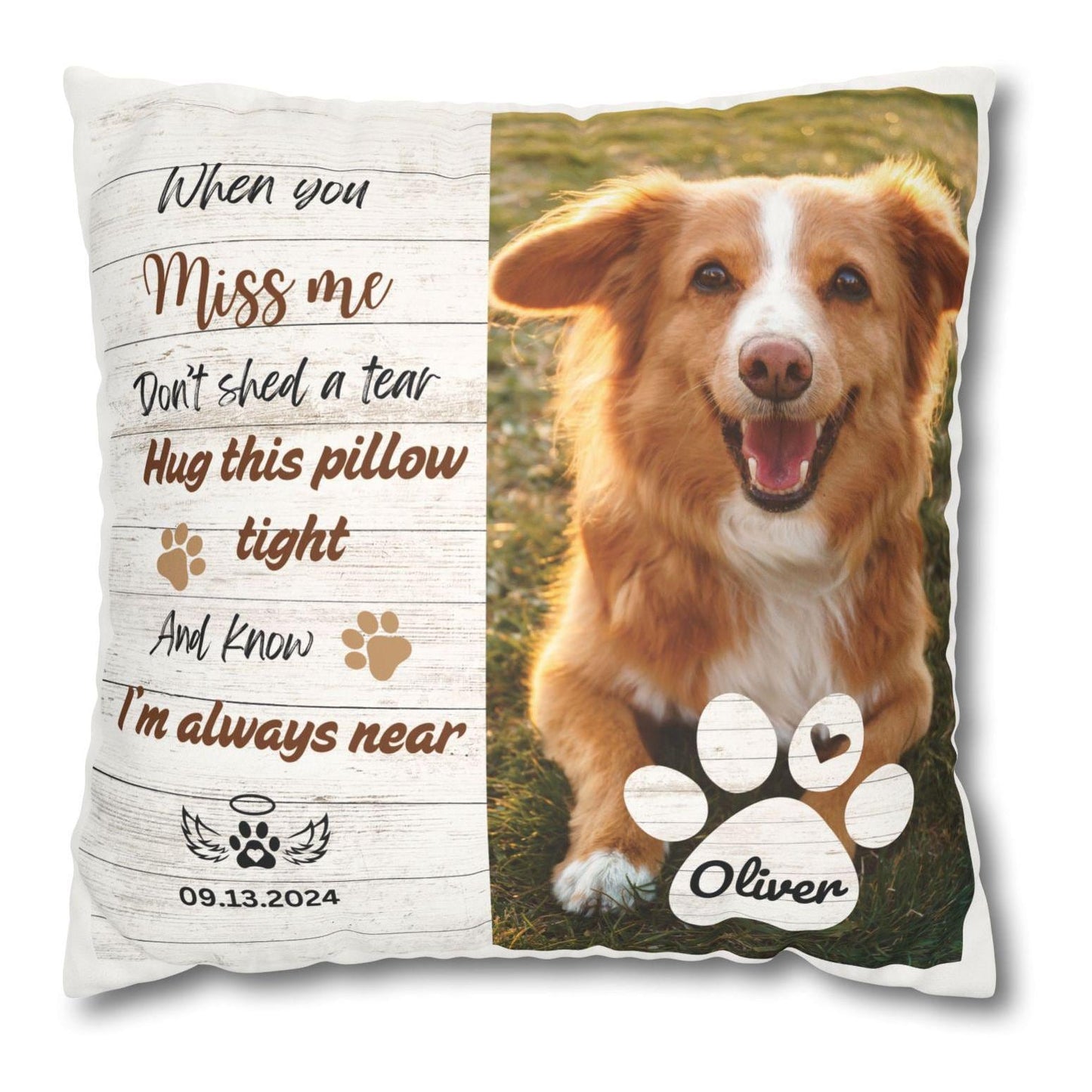 Memorial Gift For Dog Mom Pet Loss Gift For Dog Owner Personalized Pet Memory  Picture Photo Pillow Sympathy Gift For Dog Dad Custom Present