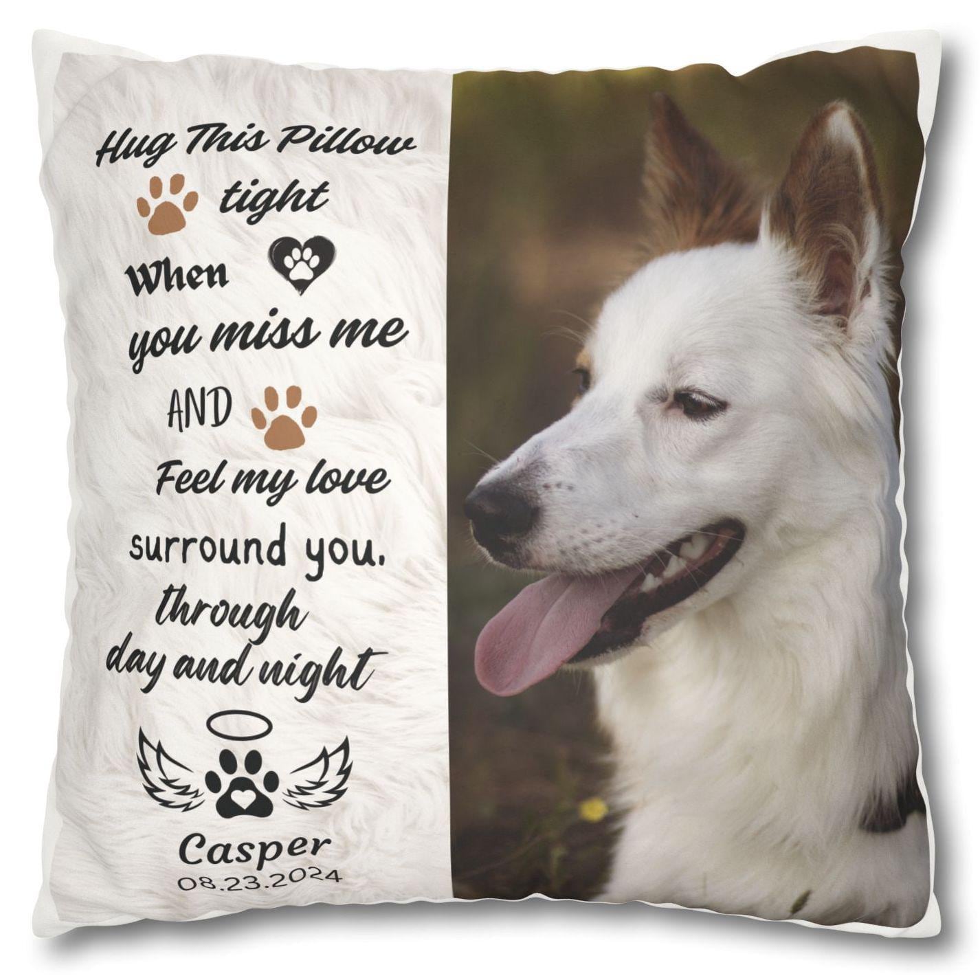 Memorial Gift For Dog Mom Pet Loss Gift For Dog Owner Personalized Pet Memory  Picture Photo Pillow Sympathy Gift For Dog Dad Custom Present